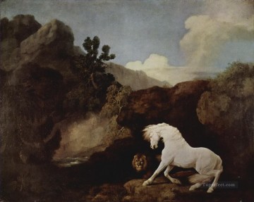 George aplasta un caballo asustado por un león 1770 Pinturas al óleo